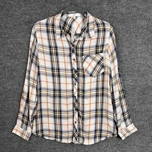 NEW Maurices‎ Women's Large Plaid Long Sleeve Button Up Shirt Casual Top